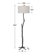 Spruce Rustic Floor Lamp - Black / White by Uttermost - View 8
