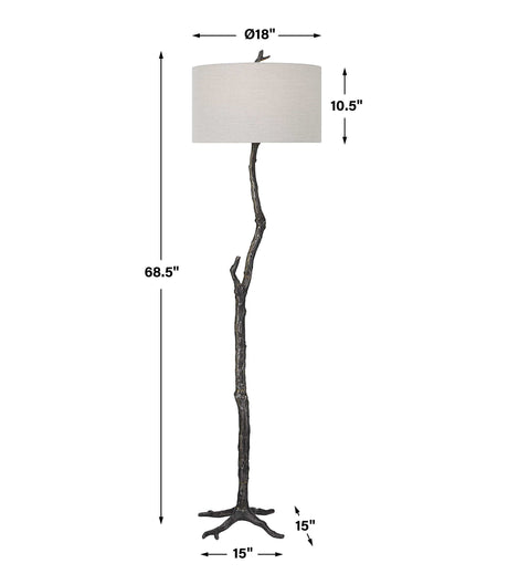 Spruce Rustic Floor Lamp - Black / White by Uttermost - View 8