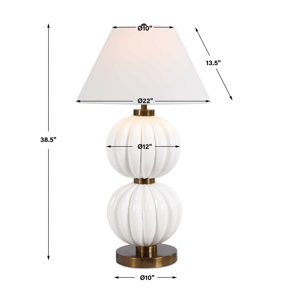 Irena Sphere Table Lamp - White by Uttermost - View 8