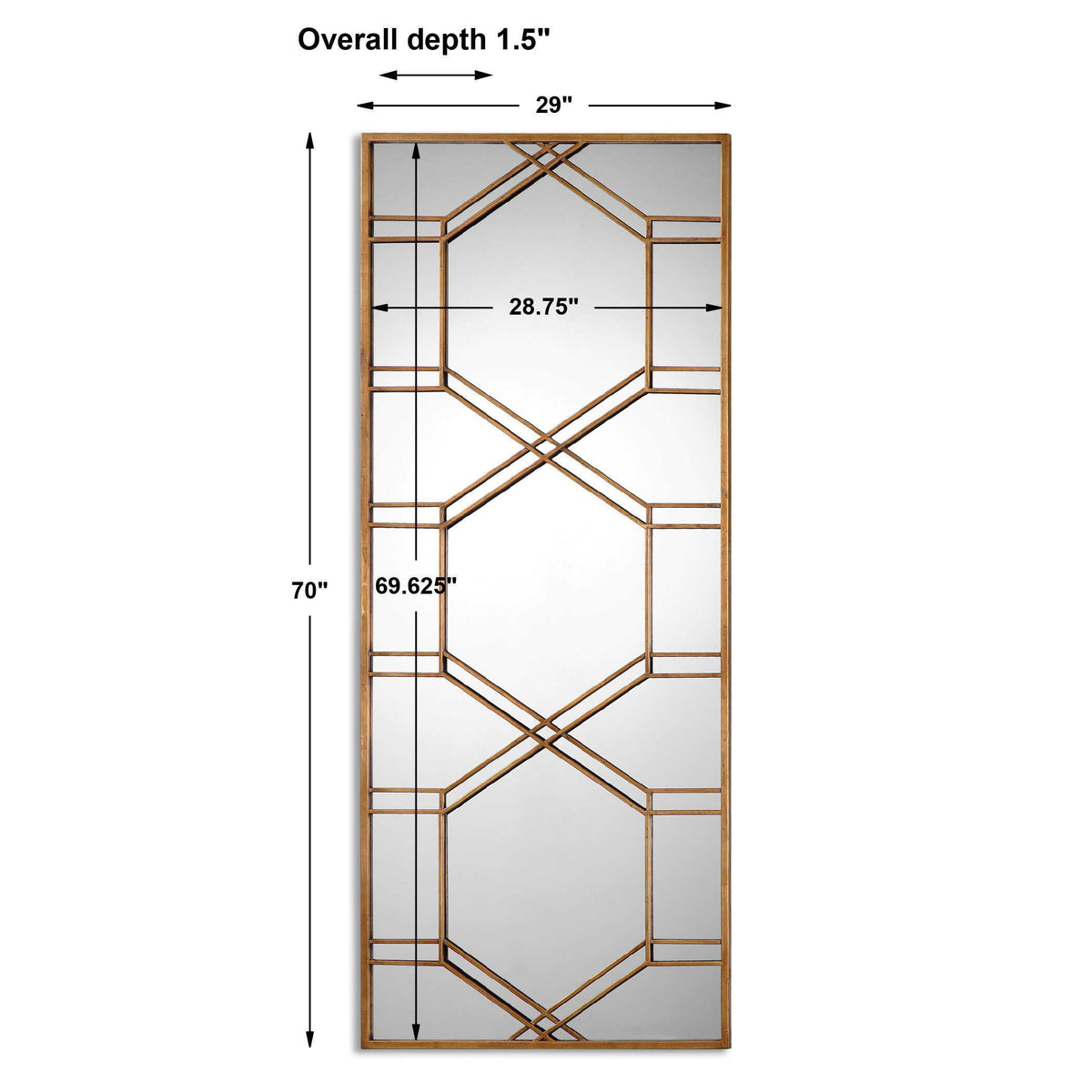 Kennis Leaf Leaner Mirror - Gold by Uttermost - View 3