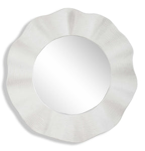 Wave Length Round Mirror White - Silver by Uttermost - View 1