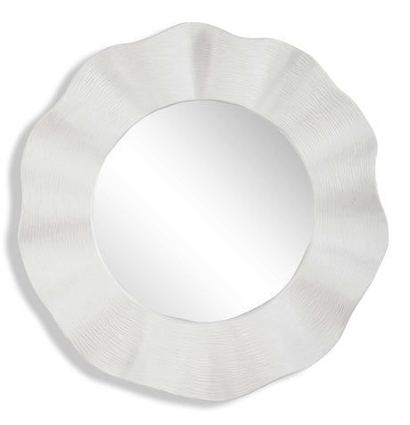 Wave Length Round Mirror White - Silver by Uttermost - View 1