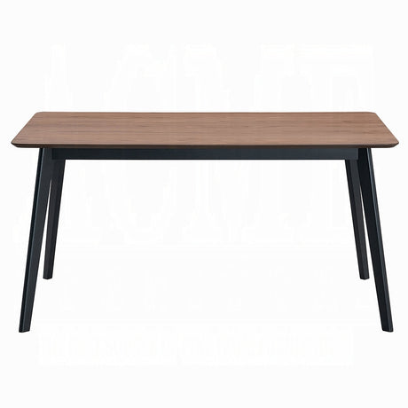 Contemporary 5pc Dining Set Black and Walnut Finish Table and 4 Side Chairs Padded Seat Wooden Kitchen Furniture - sold by Home Elegance USA