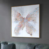 Free Flying Hand Painted Canvas - Blue / Beige by Uttermost - View 4