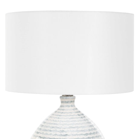 Clary Horizontally Striped Table Lamp - Gray / White by Uttermost - View 5