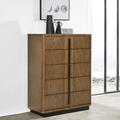Moraga Ash Brown 5-drawer Chest of Drawers