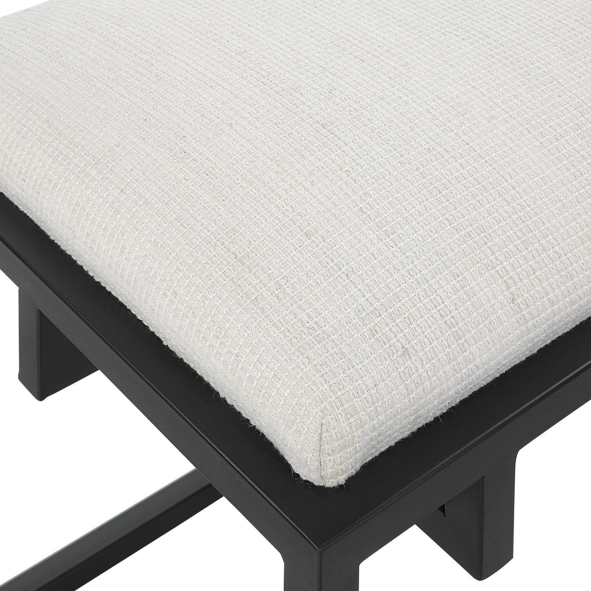 Paradox Iron & Fabric Bench White & Black - White / Black by Uttermost - View 6