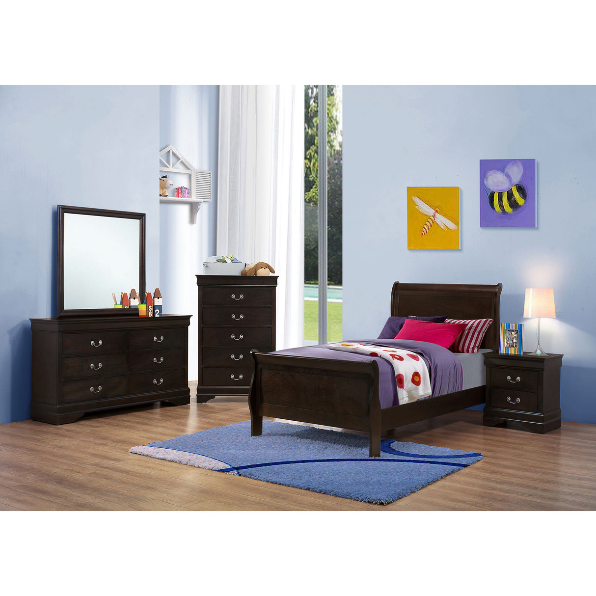 Bruno Cappuccino 5-piece Twin Bedroom Set