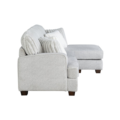 Modern Reversible Sectional Corner-blocked Frame Reversible Cushions Throw Pillows 100% Foam Livingroom Furniture Gray - sold by Home Elegance USA