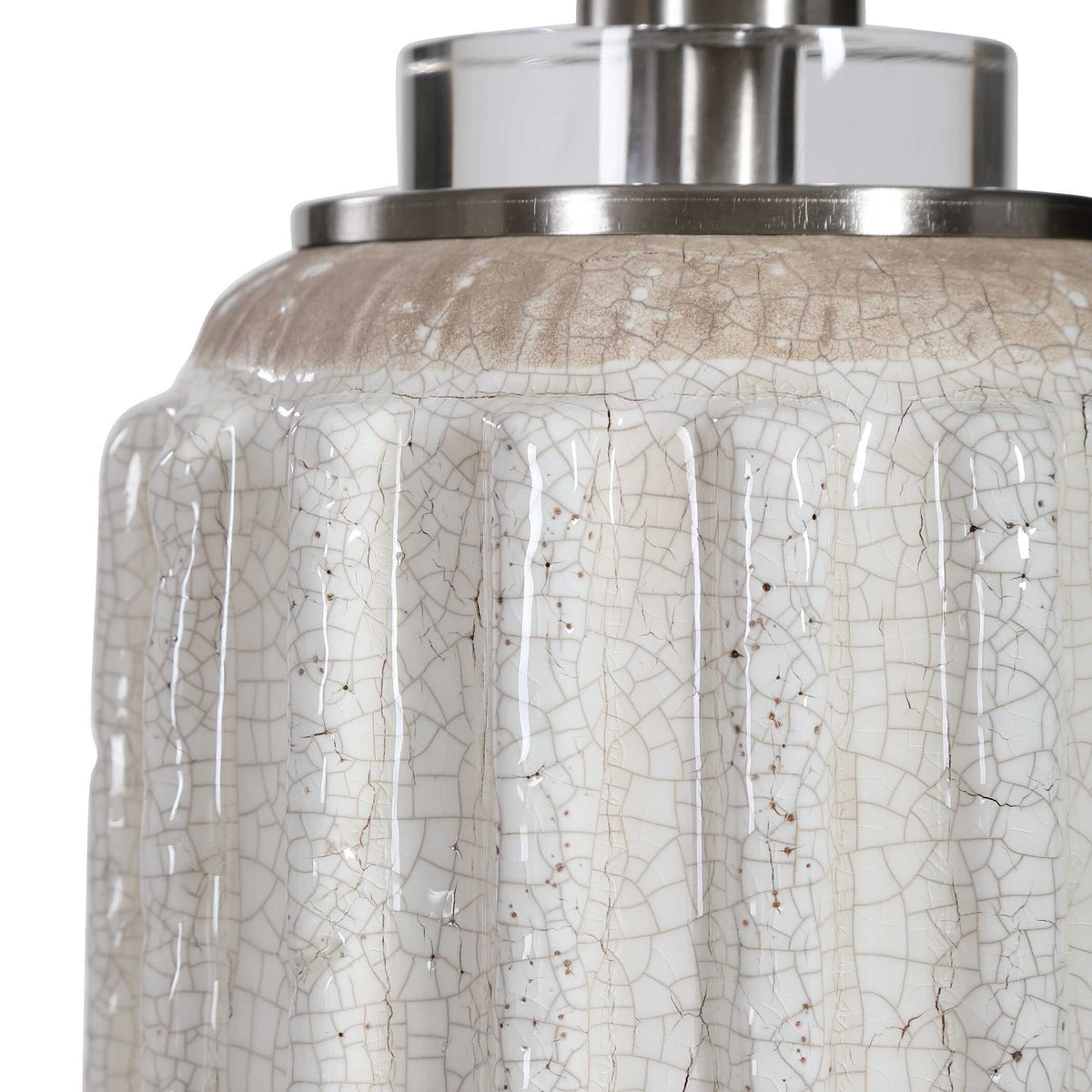 Azariah Crackle Table Lamp - White by Uttermost - View 5