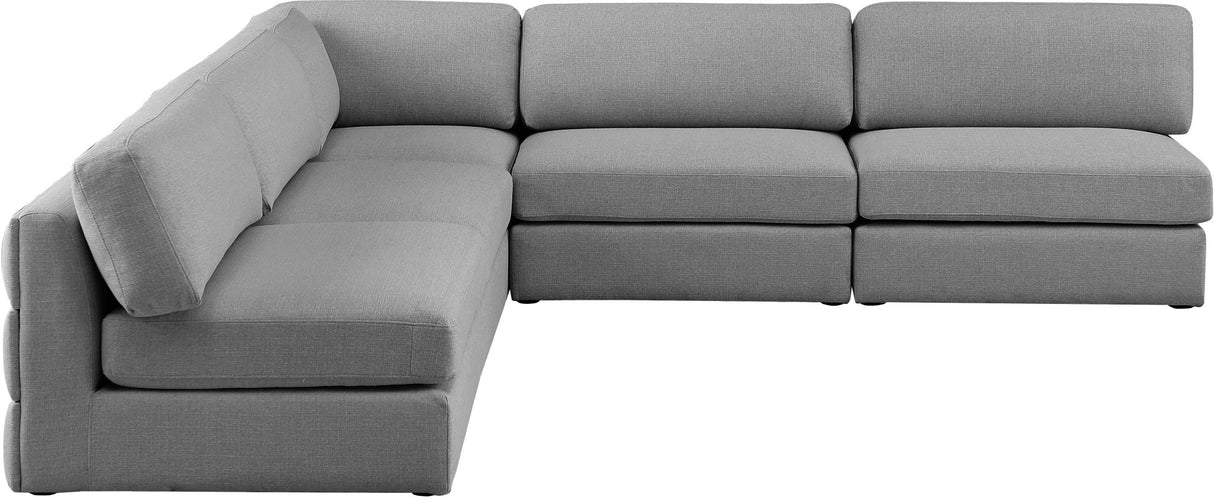 Beckham - Modular Sectional 5 Piece - Gray - Fabric - Modern & Contemporary | Home Elegance USA