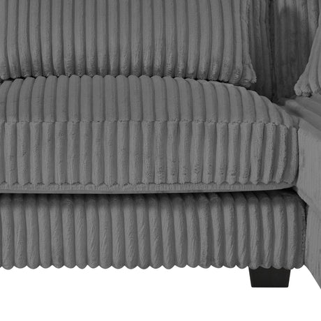 Modern Oversized U-shaped Sectional Sofa with Chaise Lounge in Dark Gray Corduroy, 129' - sold by Home Elegance USA