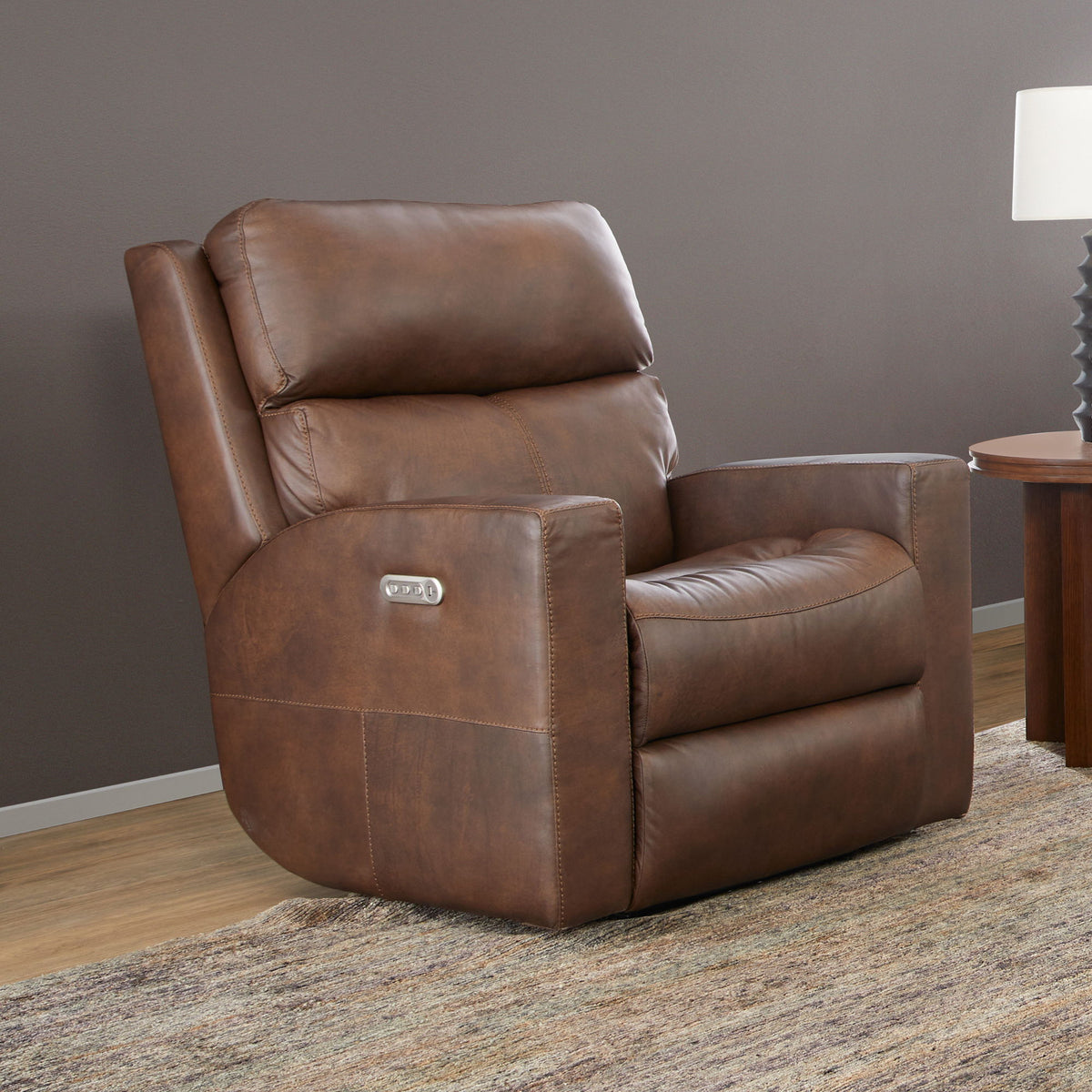 Score Leather Power Recliner With Power Headrest & Lumbar | Flexsteel