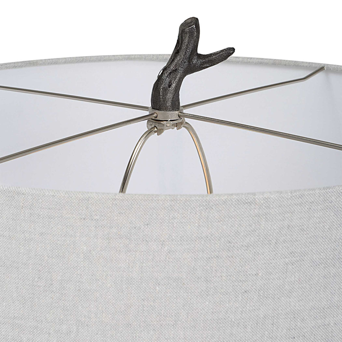 Spruce Rustic Floor Lamp - Black / White by Uttermost - View 7