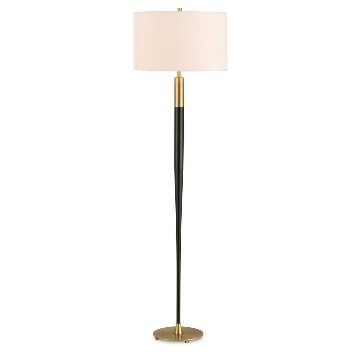 Stowe Floor Lamp Satin Black - Black / White by Uttermost - View 1