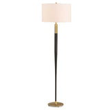 Stowe Floor Lamp Satin Black - Black / White by Uttermost - View 1
