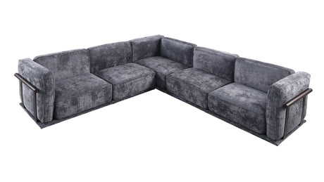 120' length , Fashionable modular sofa with iron and wood frame chenille sofa, Dark Gray ,uitable for living room - sold by Home Elegance USA
