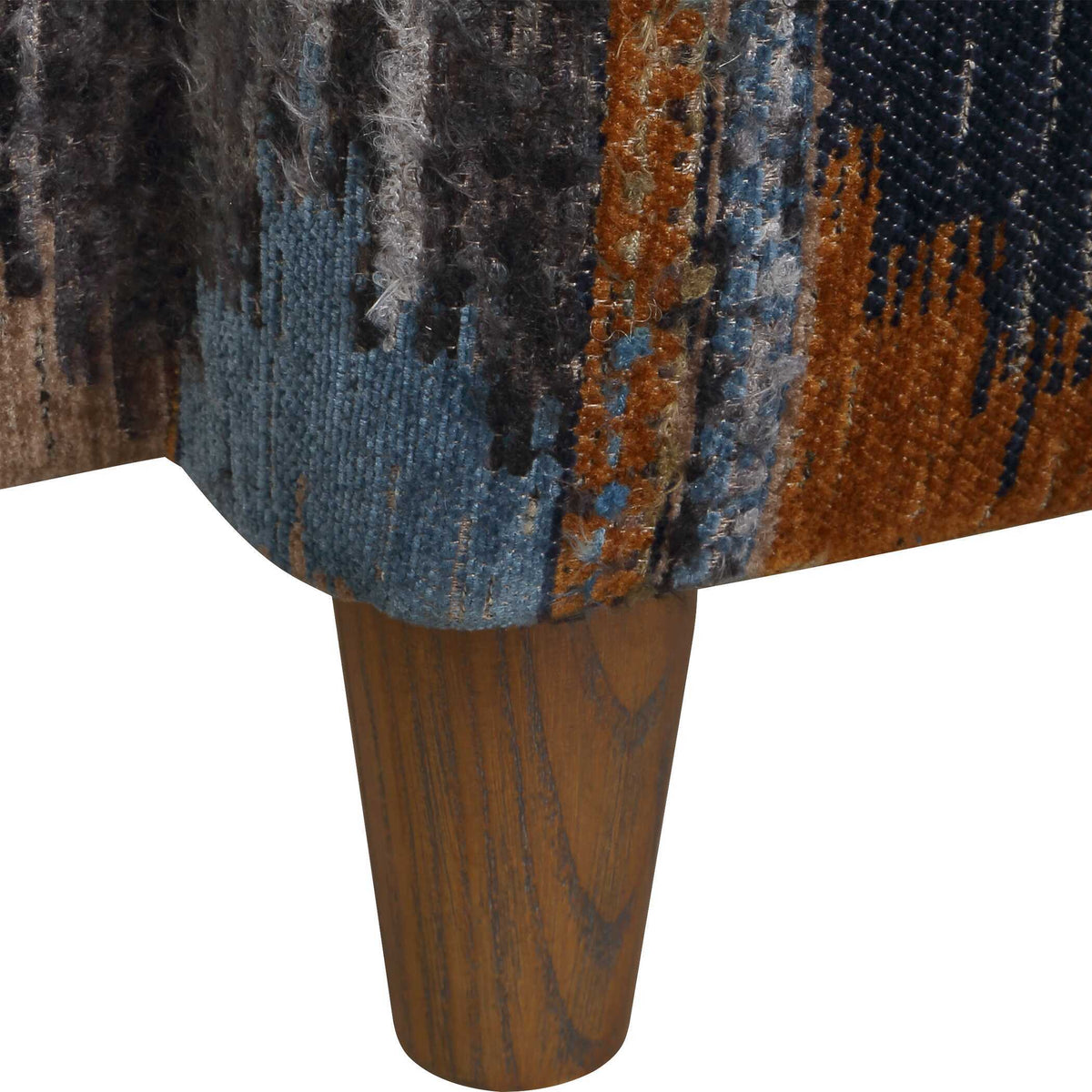 Lainey Upholstered Ikat Armchair Blue / Brown / Orange - Blue / Dark Brown by Uttermost - View 10