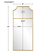 Caddington Tall Mirror Brass - Yellow by Uttermost - View 5