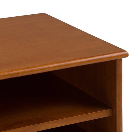 Draper 60 inch Wide Solid Wood Mid Century Medium TV Stand in Teak Brown For TVs up to 65 inches - sold by Home Elegance USA