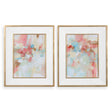 A Touch Of Blush And Rosewood Fences Art (Set of 2) - Pink / Beige by Uttermost - View 1
