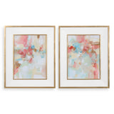 A Touch Of Blush And Rosewood Fences Art (Set of 2) - Pink / Beige by Uttermost - View 1