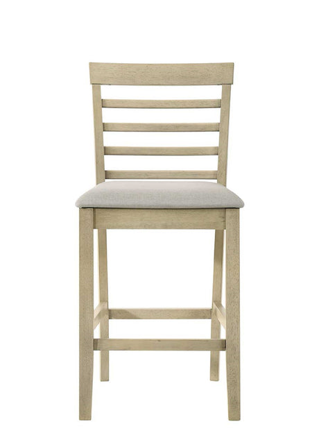 Beautiful Cream Color Counter Height 5Pc Dining Set Pub Height Square Dining Table Cream Upholstered Chair Dining Room Set Wooden - sold by Home Elegance USA