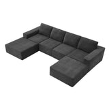 Luxury Modular U Shaped Sectional Sofa with Ottomans, Cloud Chenille, Deep Seat, No Assembly Required, 110*72'