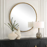 Sutton Aged Gold Round Mirror by Uttermost - View 3