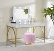 Lightmane White High Gloss & Gold Finish Vanity Desk