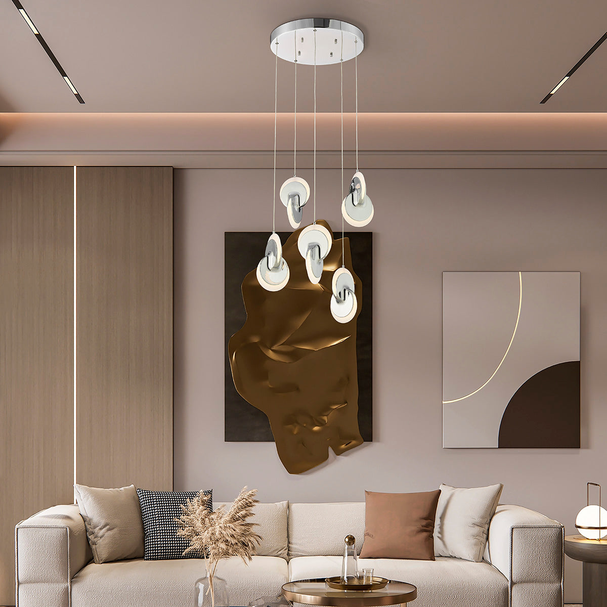 Deuterium Round Chandelier // Chrome  | Finesse - Home Elegance USA