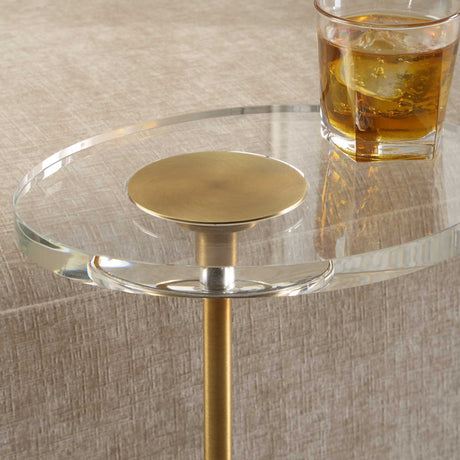 Kaufman Crystal Accent Table Black / Brass - Black / Gold by Uttermost - View 5