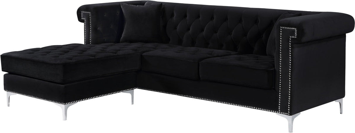 Damian - 2 Piece Reversible Sectional - 608Black - Sectional - Home Elegance USA - 4