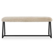 Taupo Sheepskin Bench - Beige / Black by Uttermost - View 1