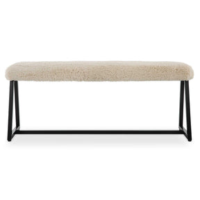 Taupo Sheepskin Bench - Beige / Black by Uttermost - View 1
