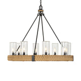 Palm Royal 8 Light Indoor-Outdoor Chandelier Black / Light Brown - Light Brown / Black by Uttermost - View 1