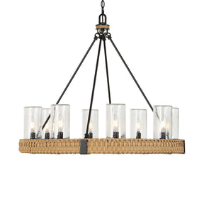 Palm Royal 8 Light Indoor-Outdoor Chandelier Black / Light Brown - Light Brown / Black by Uttermost - View 1