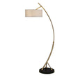 Vardar Curved Floor Lamp Brass - Yellow / Beige by Uttermost - View 1