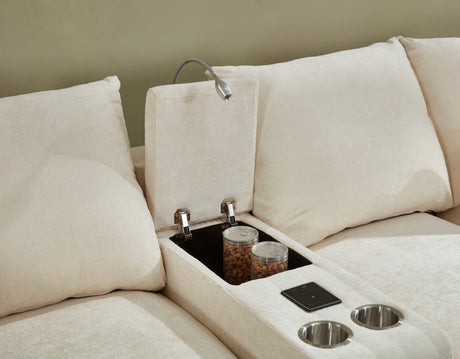 Modern Sectional Sofa Couch with Console,USB Charging Port,Reading Light,Cup Holder, Beige - sold by Home Elegance USA