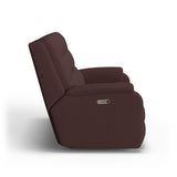 Arlo Transitional Leather Power Reclining Sofa, Power Headrests & Lumbar | Flexsteel