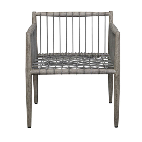 Borneo Outdoor Dining Chair - White / Dark Gray by Uttermost - View 6