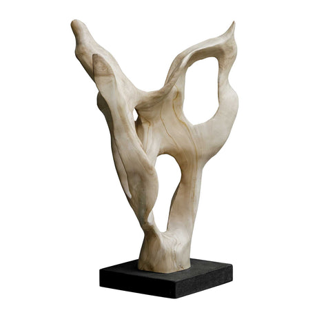 Hollow Form Indoor-Outdoor Teak Sculpture Woodtone - Beige by Uttermost - View 4