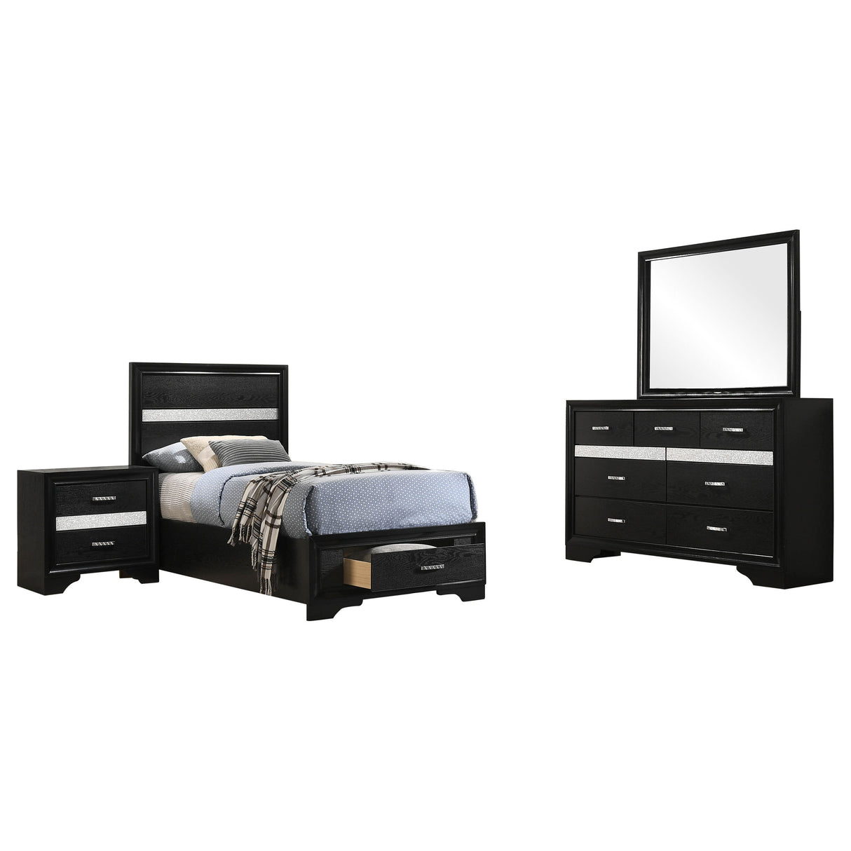 Annie Black 4-piece Twin Bedroom Set