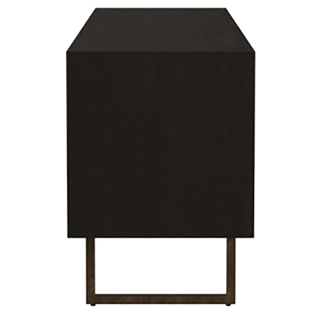 Manaya Charcoal Black 2-Door TV Stand - sold by Home Elegance USA