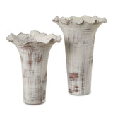 Ruffled Petal White Vases (Set of 2) by Uttermost - View 1
