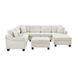 Contemporary U-shaped Sectional Sofa with Movable Storage Ottoman, White Chenille 111.8' - sold by Home Elegance USA