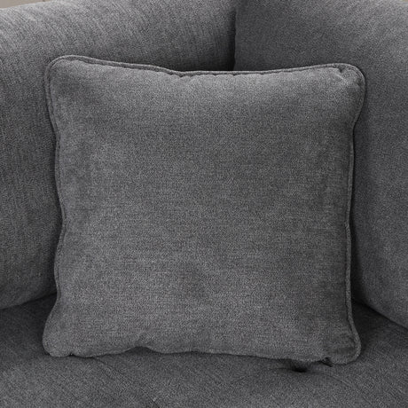Oversized Sectional Sofa U-shaped Couch Pull-out Sofa Bed with Two Throw Pillows Gray Chenille 117.3' - sold by Home Elegance USA