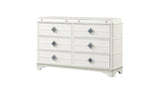 Laguna Modern Style 6- Drawer Dresser Made with Wood, Hidden Jewelry Drawer and Crystal Accents in White (INCLUDES DRESSER ONLY) same asG150108980  (NJ inventory)