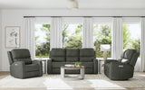 Linden Power Reclining Loveseat With Power Headrests & Lumbar - Charcoal | Flexsteel