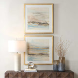 So Golden Abstract Landscape Prints (Set of 2) Black / Blue / Brass / Gold / Gray / Pink / White - Light Brown / Light Blue by Uttermost - View 2